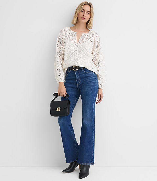Lace Split Neck Blouse