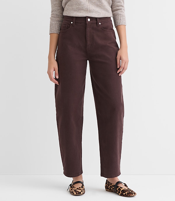 High Rise Barrel Jeans in Iced Espresso