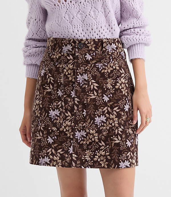 Garden Corduroy Mini Pocket Skirt