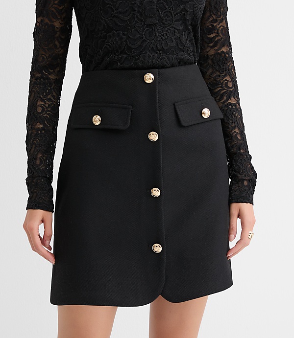 Button Mini Pocket Skirt
