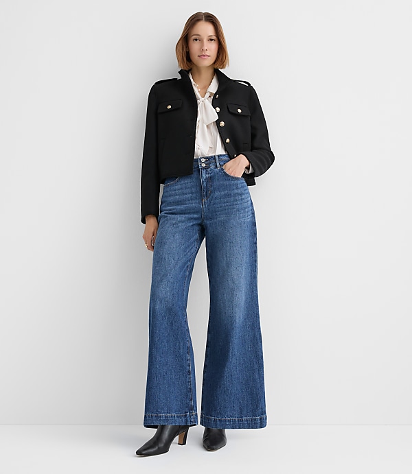 Palazzo Jeans in Classic Mid Wash