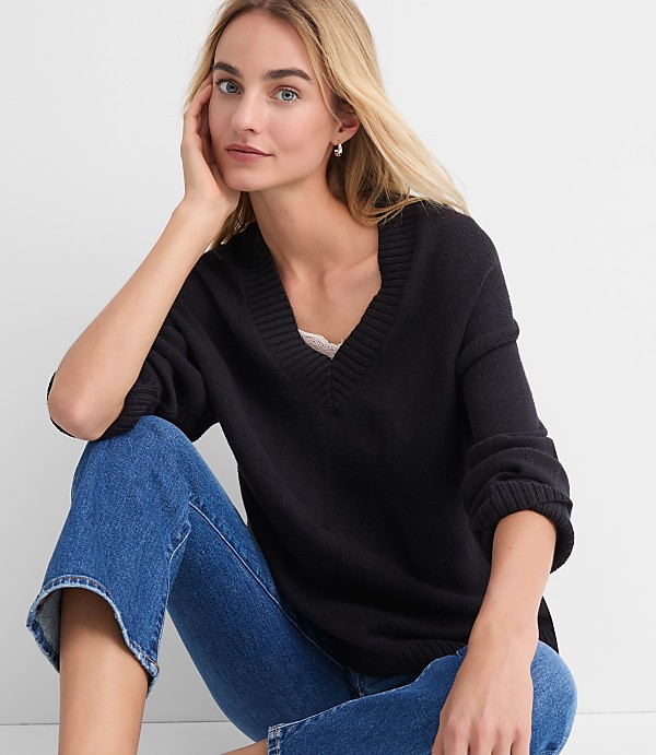 Slouchy V-Neck Sweater