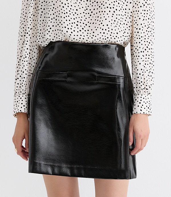 Petite Faux Leather Mini Skirt