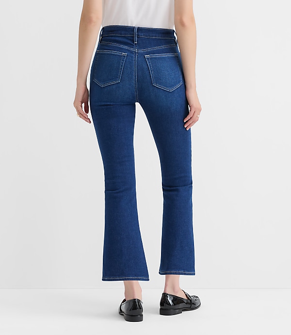 Petite High Rise Kick Crop Jeans in Bright Indigo Wash