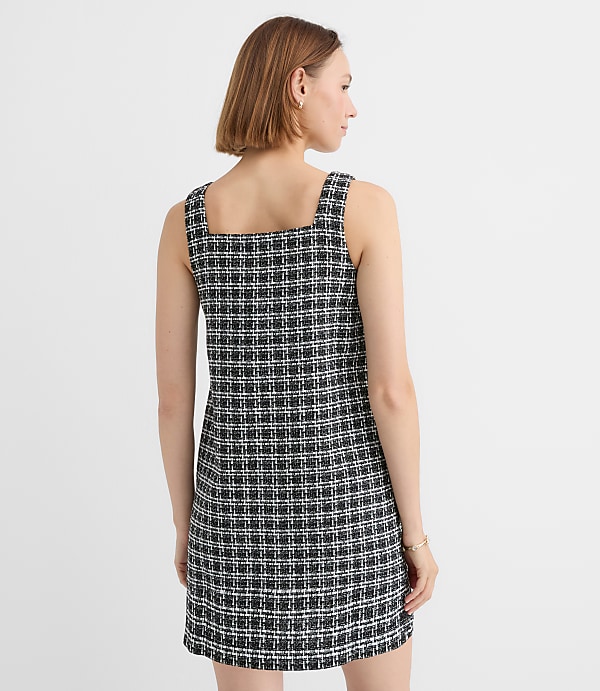 Petite Tweed Double Breasted Mini Pocket Dress