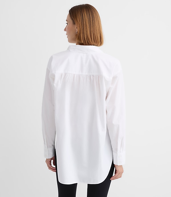 Bow Poplin Tunic Blouse