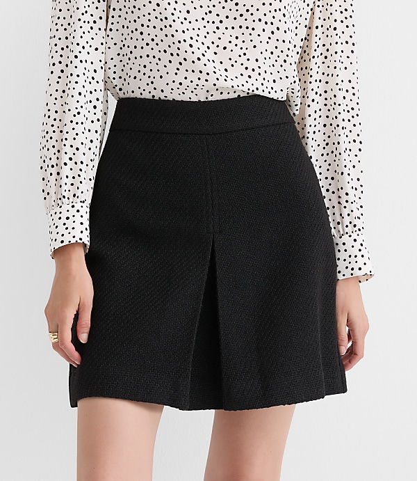 Front Pleated Mini Skirt