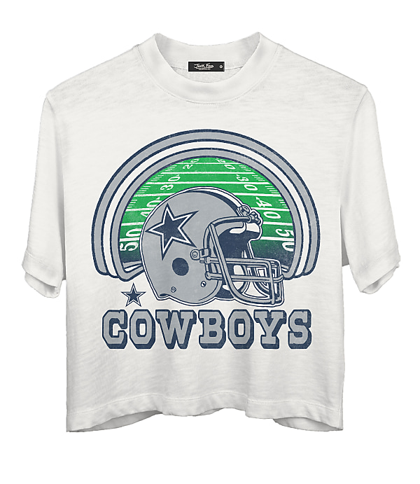 Junk Food Dallas Cowboys Game Time Mock Neck Crop Tee