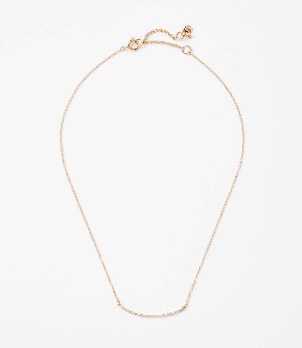 Pave Rounded Bar Necklace
