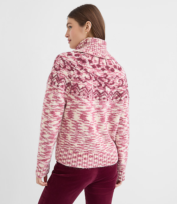 Petite Spacedye Fair Isle Turtleneck Sweater