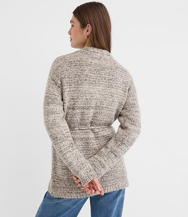 Marled Belted Cardigan