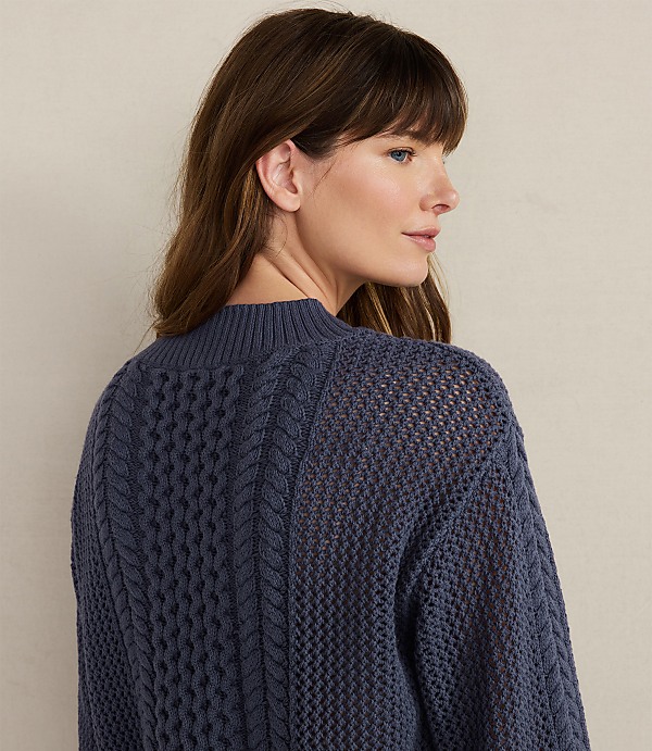 Haven Well Within Cotton Blend Mixed Stitch Crewneck Sweater