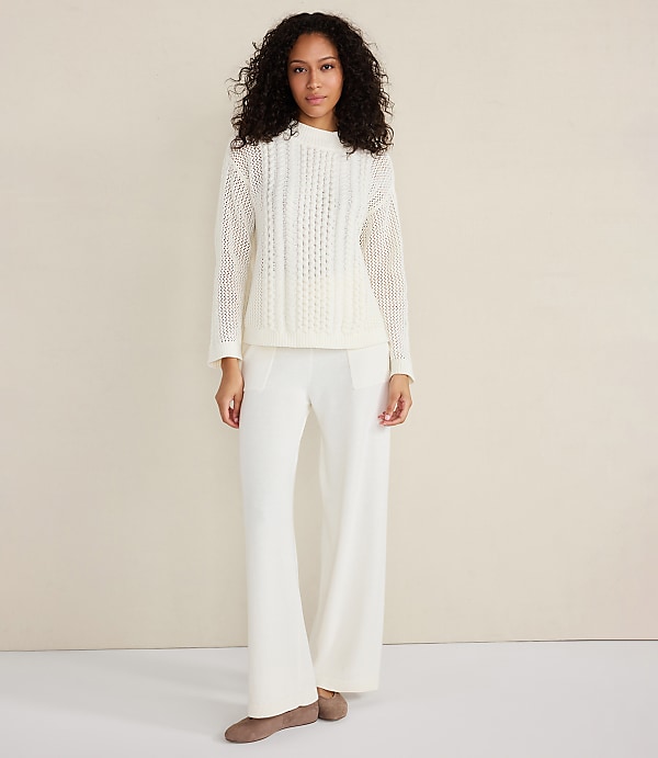 Haven Well Within Cotton Blend Mixed Stitch Crewneck Sweater