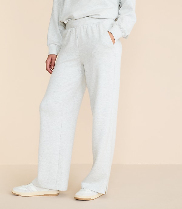 Petite Lou & Grey Heathered Scubasoft Side Slit Straight Leg Pants
