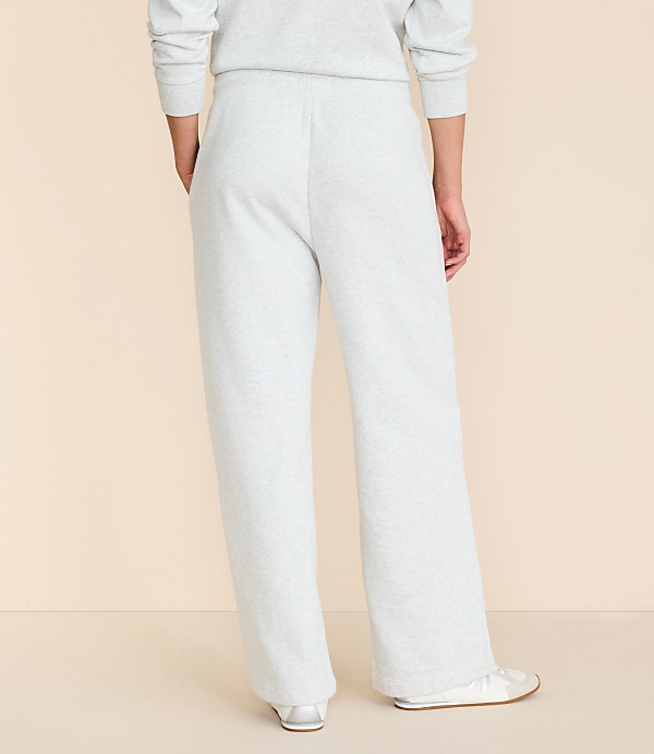 Lou & Grey Heathered Elite Fleece Pintucked Straight Leg Pants