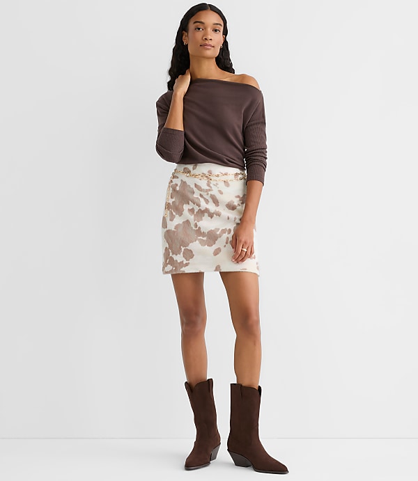 Spotted Felted Mini Skirt