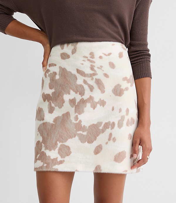 Spotted Felted Mini Skirt
