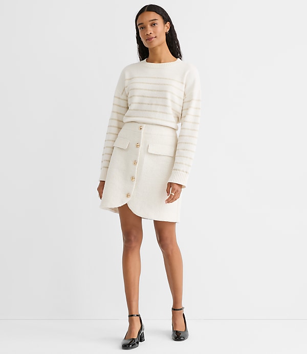 Boucle Button Mini Skirt