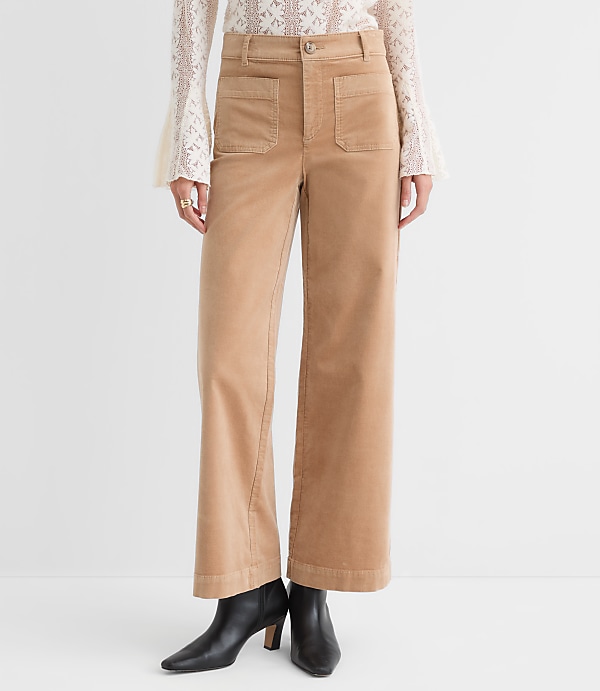 Palmer Wide Leg Pants in Stretch Velvet