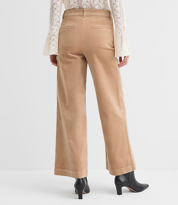 Curvy Palmer Wide Leg Pants in Stretch Velvet