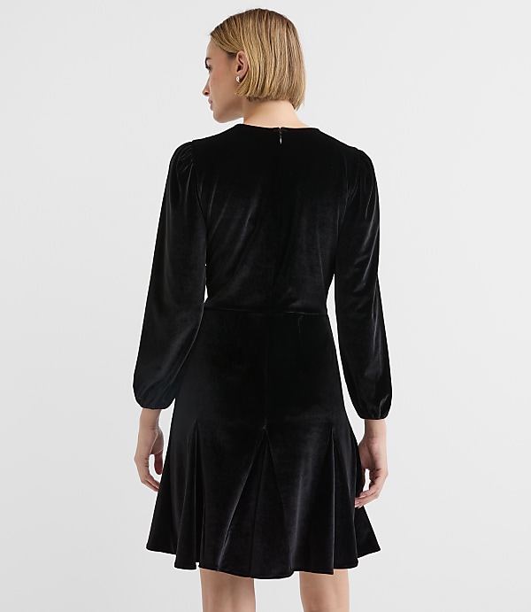 Petite Velvet Godet Mini Dress