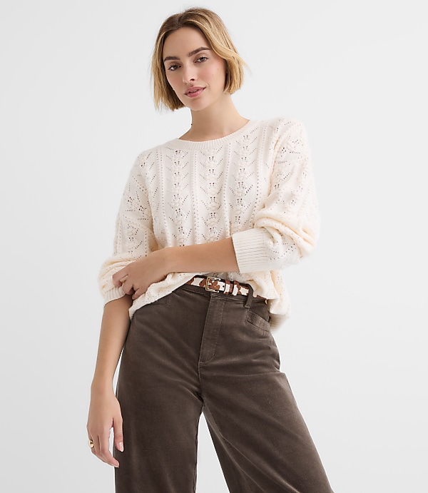 Bobble Pointelle Sweater