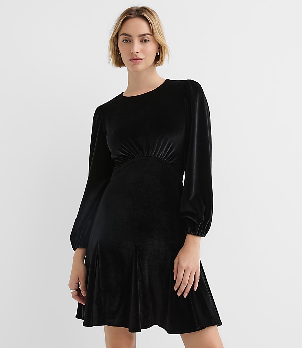 Velvet Godet Mini Dress