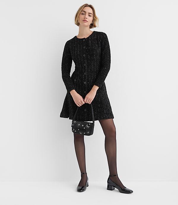 Shimmer Boucle Mini Pocket Dress