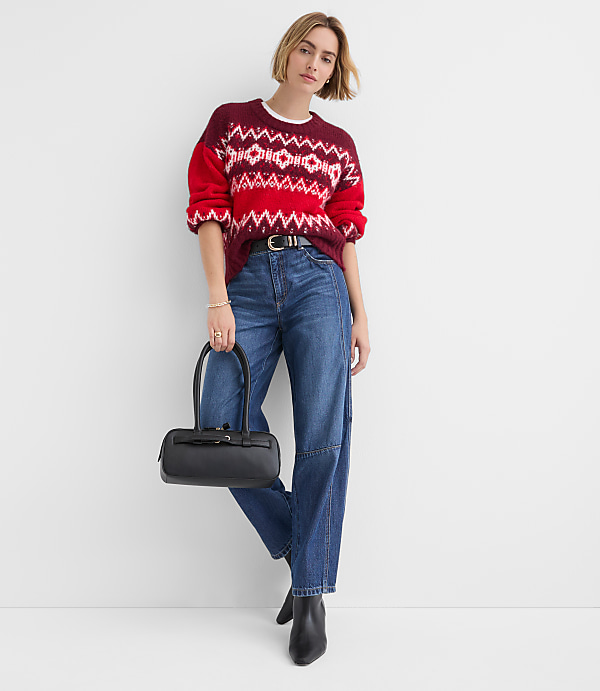 Colorblock Fair Isle Sweater