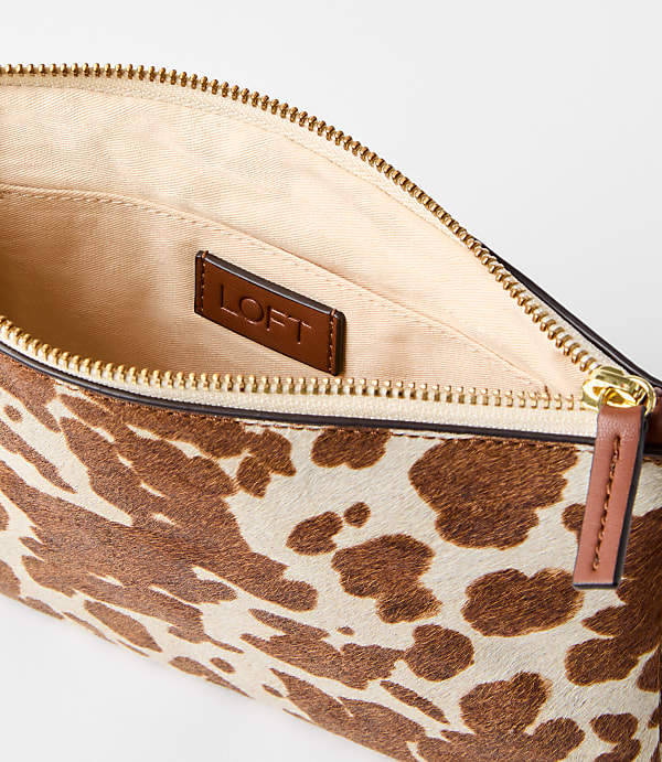 Spotted Haircalf Zip Pouch