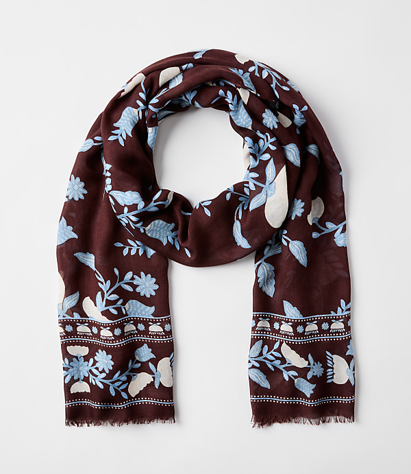 Border Floral Scarf