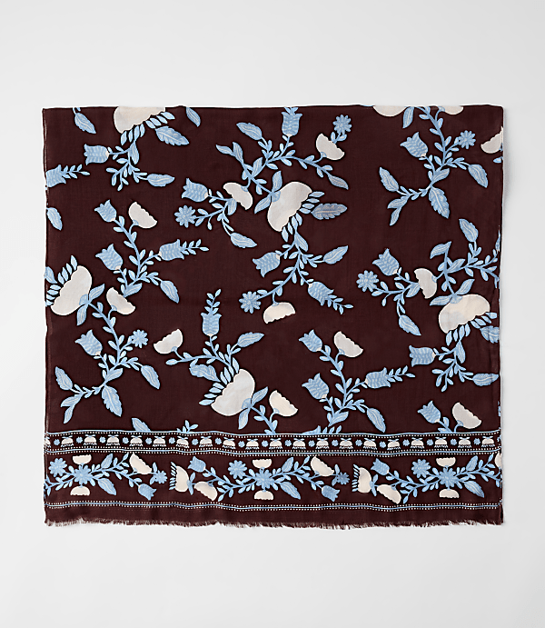 Border Floral Scarf