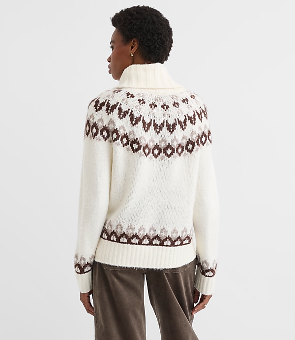 Petite Fair Isle Cowl Neck Sweater