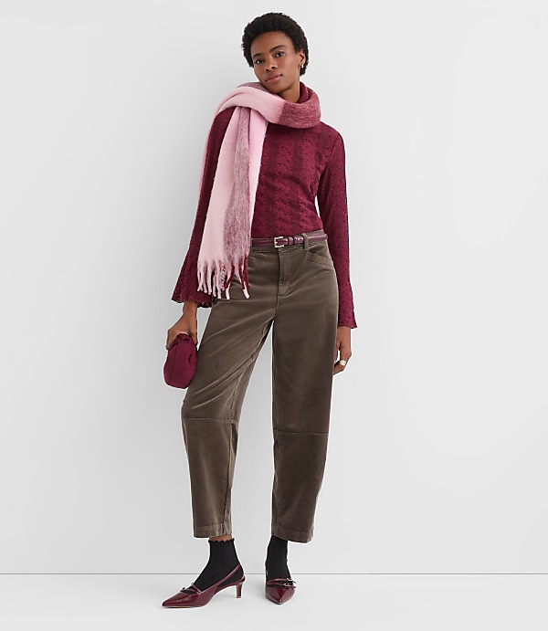 Barrel Pants in Stretch Velvet
