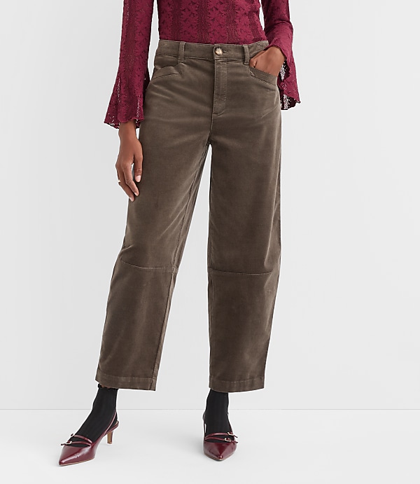 Barrel Pants in Stretch Velvet