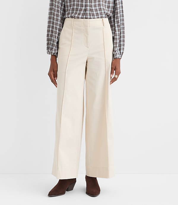 Pintucked Wide Leg Pants