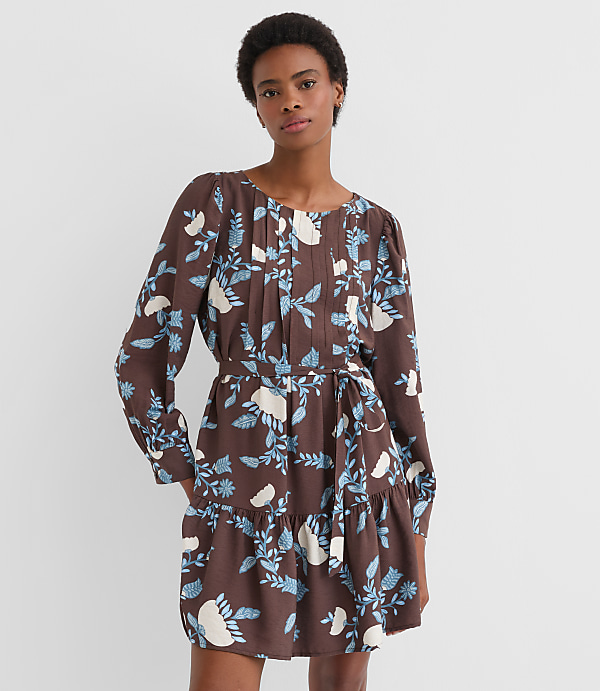 Garland Pleated Mini Flounce Dress