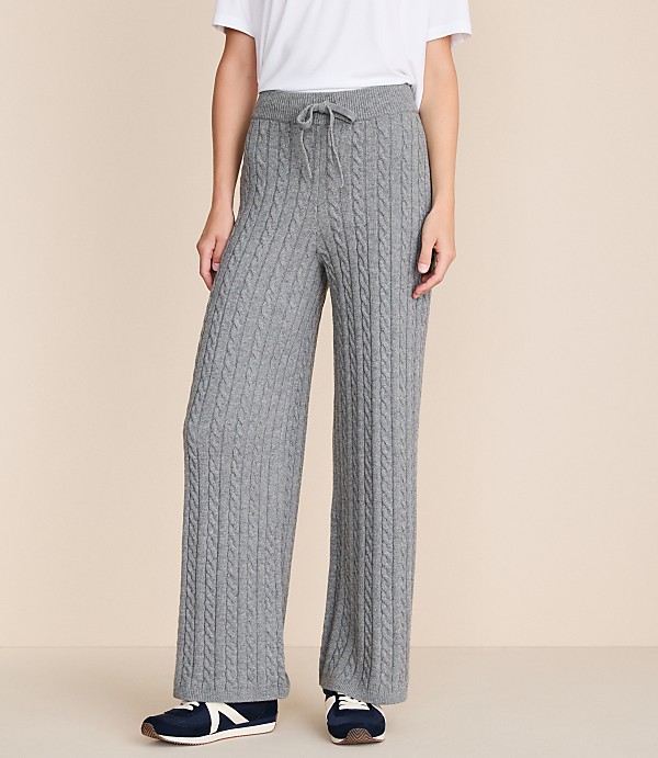 Petite Lou & Grey Cable Sweater Wide Leg Pants