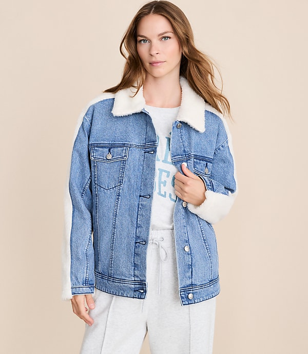 Lou & Grey Sherpa Denim Jacket