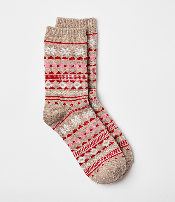 Fair Isle Cozy Crew Socks