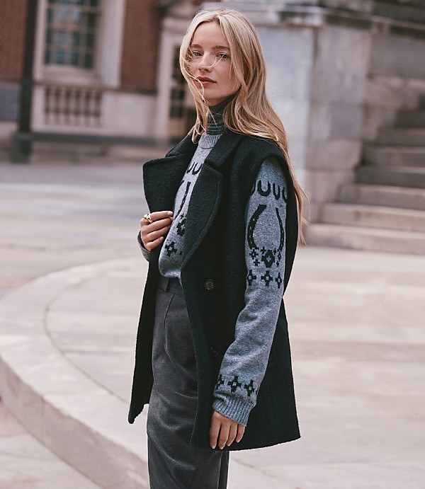 Double Breasted Sleeveless Jacket