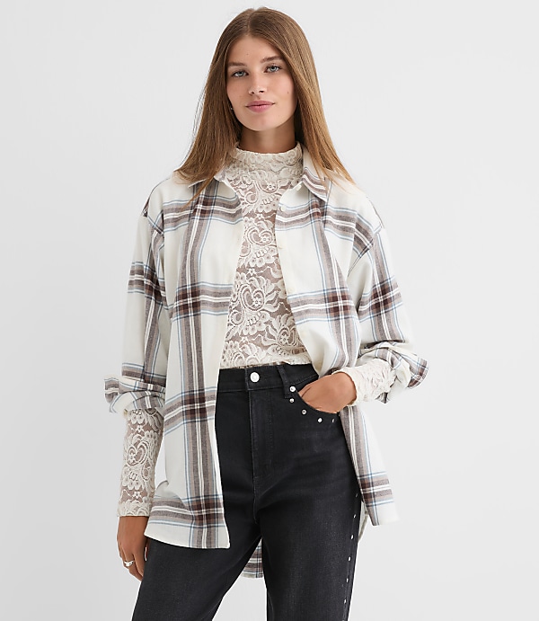 Plaid Flannel Everyday Oversized Tunic Shirt