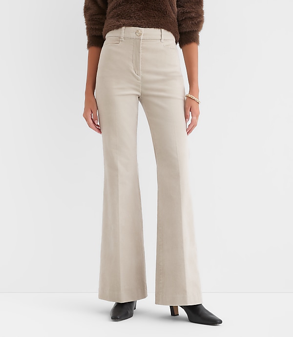 Slim Flare Pants in Stretch Velvet