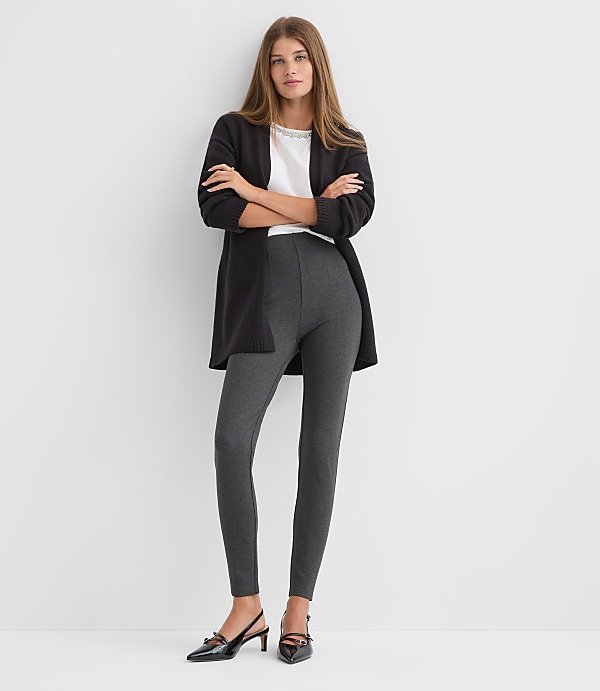 Darted Leggings in Heathered Ponte