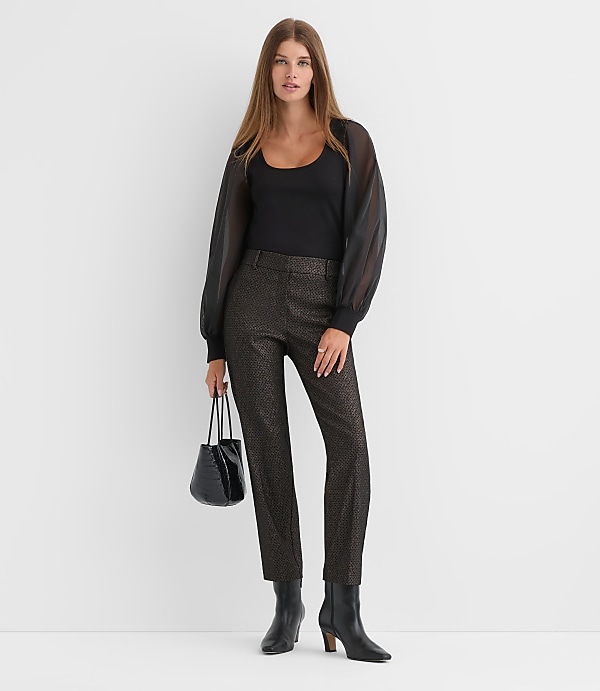 Riviera Slim Pants in Shimmer Geo Jacquard