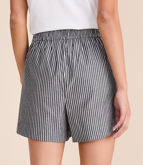 Striped Poplin Pajama Shorts
