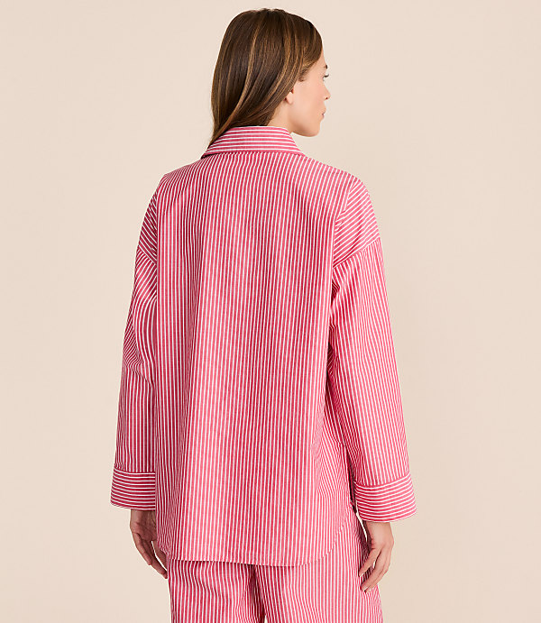 Striped Poplin Pajama Shirt