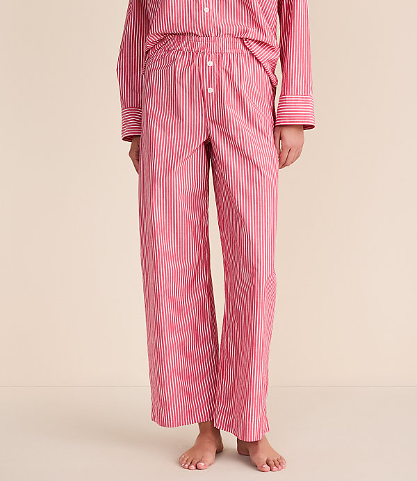 Striped Poplin Pajama Pants