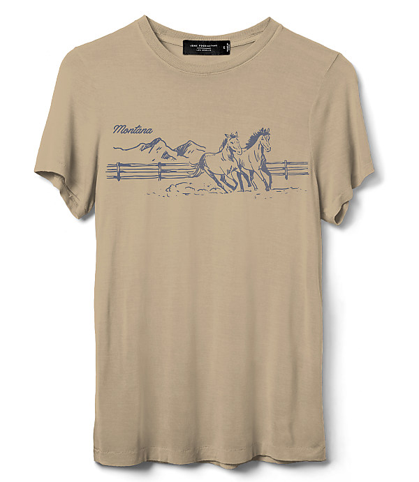 Junk Food Montana Horses Vintage Tissue Tee