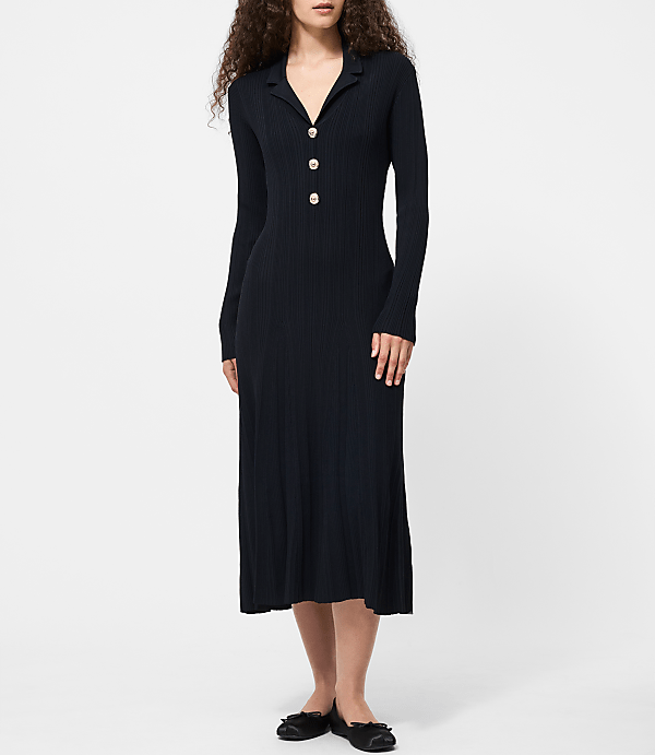 French Connection Crinkle Knit Maxi Dress